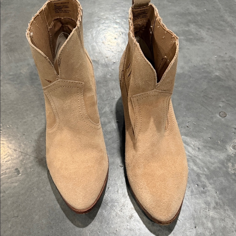 Steve Madden Tan Suede Pointed-Toe Ankle Booties